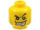 Part No: 3626bpx303  Name: Minifigure, Head Male Arched Eyebrow, White Teeth with Gold Tooth, Fine Stubble and Line under Mouth Pattern - Blocked Open Stud