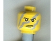 Part No: 3626bpx332  Name: Minifigure, Head Male Angry Eyebrows and Gray Camouflage Pattern - Blocked Open Stud