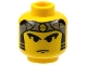 Part No: 3626bpx7  Name: Minifigure, Head Male Gray Bandana with Gold Dot, Eyebrows, Sideburns Pattern - Blocked Open Stud