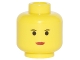 Part No: 3626bpx83  Name: Minifigure, Head Female with Red Lips, Small Eyebrows Pattern - Blocked Open Stud