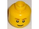 Part No: 3626cpb0121  Name: Minifigure, Head Brown Eyebrows, Thin Grin, Black Eyes with White Pupils Pattern - Hollow Stud