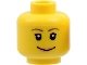 Lot ID: 271194306  Part No: 3626cpb0242  Name: Minifigure, Head Female with Brown Thin Eyebrows, White Pupils, Short Eyelashes, Wide Smile with Nougat Lips Pattern - Hollow Stud