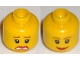 Part No: 3626cpb0271  Name: Minifigure, Head Dual Sided Female Brown Eyebrows, Scared / Smile Pattern - Hollow Stud