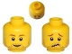 Lot ID: 399860518  Part No: 3626cpb0398  Name: Minifigure, Head Dual Sided Reddish Brown Eyebrows and Stubble, Smile / Worried Pattern - Hollow Stud