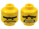 Part No: 3626cpb0446  Name: Minifigure, Head Dual Sided Stubble and Unibrow, Determined / Scared Pattern - Hollow Stud