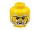 Part No: 3626cpb0450  Name: Minifigure, Head Beard White, Sideburns, Moustache, Eyebrows and White Pupils Pattern - Hollow Stud