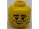 Part No: 3626cpb0458  Name: Minifigure, Head Male Brown Stubble, Brown Eyebrows, Crooked Smile and Cheek Lines Pattern - Hollow Stud