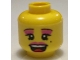 Part No: 3626cpb0464  Name: Minifigure, Head Female with Pink Lips and Eye Shadow, Open Mouth and Beauty Mark Pattern - Hollow Stud