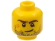 Part No: 3626cpb0495  Name: Minifigure, Head Beard Stubble, Brown Eyebrows, Crooked Smile, White Pupils and Scar Pattern - Hollow Stud