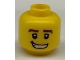 Part No: 3626cpb0510  Name: Minifigure, Head Male Thick Reddish Brown Eyebrows, White Pupils and Lopsided Grin with Teeth Pattern - Hollow Stud