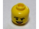 Lot ID: 399676393  Part No: 3626cpb0537  Name: Minifigure, Head Black Angled Eyebrows, Dark Orange Chin Dimple, Open Mouth Smile with Top Teeth and Red Tongue Pattern - Hollow Stud