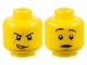 Lot ID: 309902425  Part No: 3626cpb0584  Name: Minifigure, Head Dual Sided Snarling / Raised Eyebrows Pattern - Hollow Stud