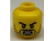 Part No: 3626cpb0603  Name: Minifigure, Head Beard Stubble, Black Angry Eyebrows with Open Mouth with Teeth Pattern - Hollow Stud
