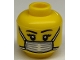 Part No: 3626cpb0657  Name: Minifigure, Head Female Black Eyebrows, White Surgical Mask Pattern - Hollow Stud