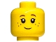 Part No: 3626cpb0690  Name: Minifigure, Head Child, Black Eyelashes, Dark Red Eyebrows, Freckles Pattern - Hollow Stud