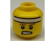 Part No: 3626cpb0695  Name: Minifigure, Head Male Headband White, Brown Eyebrows, Teeth Clenched Pattern - Hollow Stud