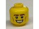 Part No: 3626cpb0696  Name: Minifigure, Head Reddish Brown Eyebrows with Scar, Medium Nougat Cheek Lines and Chin Dimple, Open Mouth Smile with Teeth Pattern - Hollow Stud