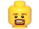 Part No: 3626cpb0852  Name: Minifigure, Head Male Brown Beard and Eyebrows, Goatee, Pupils, Teeth Pattern - Hollow Stud