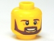 Part No: 3626cpb0884  Name: Minifigure, Head Reddish Brown Eyebrows, Moustache, and Angular Beard, Open Mouth Smile with Teeth Pattern - Hollow Stud