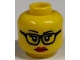 Part No: 3626cpb0912  Name: Minifigure, Head Female Glasses, Eyelashes and Red Lips Pattern - Hollow Stud