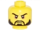 Lot ID: 405817809  Part No: 3626cpb0978  Name: Minifigure, Head Beard Black, Moustache, Arched Eyebrows, White Pupils, Grim Mouth Pattern - Hollow Stud
