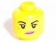 Part No: 3626cpb1043  Name: Minifigure, Head Female Black Eyebrows, Freckles, Eyelashes, Pink Lips, Lopsided Smile Pattern - Hollow Stud