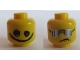 Lot ID: 234602249  Part No: 3626cpb1050  Name: Minifigure, Head Dual Sided Silver Sunglasses with Vertical Lines / Scribble-Face Smile Pattern - Hollow Stud
