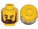 Part No: 3626cpb1082  Name: Minifigure, Head Beard Brown, Bushy Eyebrows, Lines under Eyes, Open Mouth Pattern - Hollow Stud
