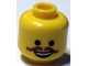 Part No: 3626cpb1125  Name: Minifigure, Head Black Eyes, Open Mouth Smile and Curly Brown Moustache Pattern (Western Emmet) - Hollow Stud