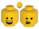 Part No: 3626cpb1147  Name: Minifigure, Head Dual Sided Open Smile with Tongue / Open Mouth on One Side Pattern (Emmet) - Hollow Stud