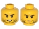 Part No: 3626cpb1150  Name: Minifigure, Head Dual Sided Beard Stubble, Black Eyebrows, Determined, Open Mouth / Mouth Closed, Scar on Right Eyebrow Pattern - Hollow Stud