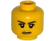 Lot ID: 64514661  Part No: 3626cpb1192  Name: Minifigure, Head Female Dark Brown Eyebrows, Black Eyelashes, White Pupils, Gold Lips, Stern Pattern - Hollow Stud