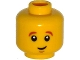 Part No: 3626cpb1195  Name: Minifigure, Head Dark Orange Eyebrows, White Pupils, Crooked Smile and Chin Dimple Pattern - Hollow Stud