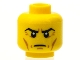 Part No: 3626cpb1248  Name: Minifigure, Head Male Stern Black Eyebrows, Crow's Feet, Cheek Lines, Chin Dimple Pattern - Hollow Stud