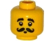 Part No: 3626cpb1249  Name: Minifigure, Head Moustache Black Curled, Bushy Eyebrows, Round Mouth Pattern - Hollow Stud