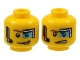 Part No: 3626cpb1282  Name: Minifigure, Head Dual Sided Digital Eye Glass over Left Eye, Smirk / Determined Pattern (Curtis Bolt) - Hollow Stud