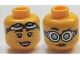 Part No: 3626cpb1283  Name: Minifigure, Head Dual Sided Female Red Lips, Goggles, Closed Mouth / Open Mouth Smile Pattern (Christina Hydron) - Hollow Stud