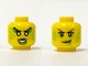 Part No: 3626cpb1309  Name: Minifigure, Head Dual Sided Female Black Eyelashes and Eyebrows, Lime Splotches, Smirk / Green Eye Shadow and Lips, Teeth Pattern - Hollow Stud