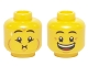 Part No: 3626cpb1314  Name: Minifigure, Head Dual Sided Eyebrows, Crow's Feet, Open Mouth Smile / Queasy Expression with Sweat Drop Pattern - Hollow Stud (Undetermined Type)