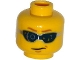 Part No: 3626cpb1316  Name: Minifigure, Head Glasses Digital with Light Brown Eyebrows and Chin Dimple Pattern - Hollow Stud