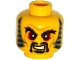 Part No: 3626cpb1324  Name: Minifigure, Head Black Bushy Eyebrows, Red Eyes, Moustache and Goatee, Sideburns, Wrinkles Pattern - Hollow Stud