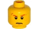 Lot ID: 360774702  Part No: 3626cpb1328  Name: Minifigure, Head Dark Orange Eyebrows, Scar over Right Eye, Scowl Pattern - Hollow Stud