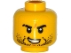 Part No: 3626cpb1330  Name: Minifigure, Head Beard Stubble, Black Eyebrows, Scar on Right Eyebrow, Open Mouth with Teeth Pattern - Hollow Stud
