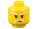 Part No: 3626cpb1397  Name: Minifigure, Head White Moustache, Goatee and Eyebrows, Brown Forehead and Cheek Lines, Slight Smile Pattern - Hollow Stud