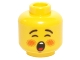 Part No: 3626cpb1440  Name: Minifigure, Head Rosy Cheeks, Open Mouth, Black Eyebrows Pattern (Caroler) - Hollow Stud