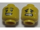 Lot ID: 356838655  Part No: 3626cpb1480  Name: Minifigure, Head Dual Sided Black Eyebrows, White Pupils, Smile with Teeth / Scared Pattern - Hollow Stud