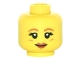 Part No: 3626cpb1490  Name: Minifigure, Head Female Dark Orange Eyebrows, Round Cheek Lines and Red Lips Pattern - Hollow Stud