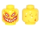 Part No: 3626cpb1641  Name: Minifigure, Head Alien Lava Monster with White, Red, and Orange Eyes and Smile, Dots on Back Pattern - Hollow Stud