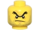 Part No: 3626cpb1701  Name: Minifigure, Head Black Unibrow, Angry Mouth, Stubble Pattern - Hollow Stud