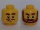 Part No: 3626cpb1804  Name: Minifigure, Head Dual Sided Brown Thick Eyebrows, Curly Moustache, Smirk / Thick Moustache, Bushy Beard Pattern - Hollow Stud